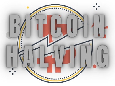 Bitcoin Halving - Bitcoin image split in two