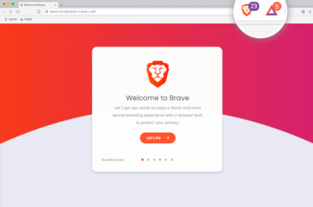 Screenshot of the Brave Browser Welcome page